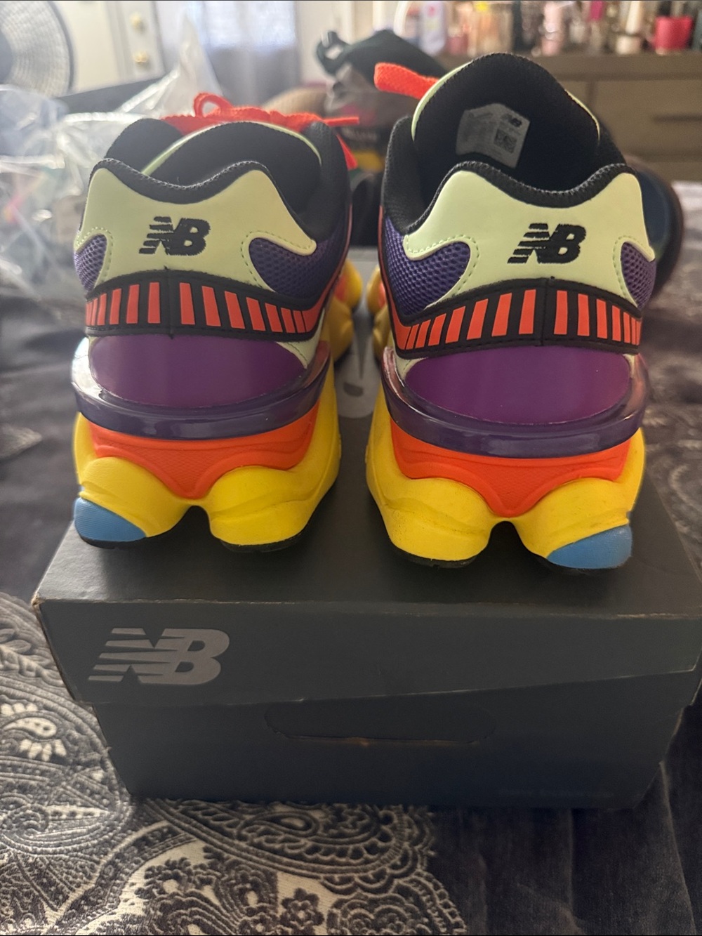 New Balance Multicolor Athletic Sneakers - Purple/Orange/Yellow/Blue - Picture 5 of 6